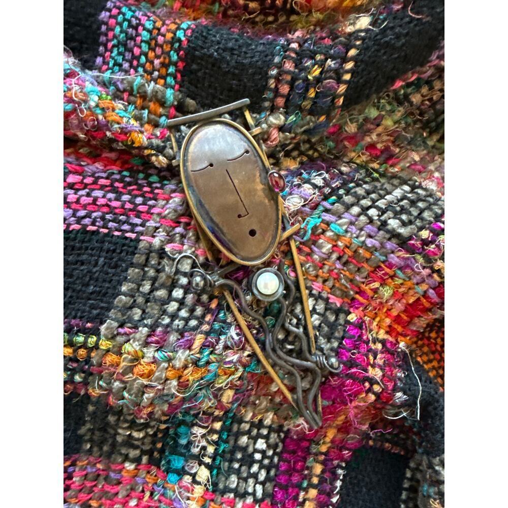 Allie Coosh Handwoven Oversized Poncho Sweater - Picture 3 of 8